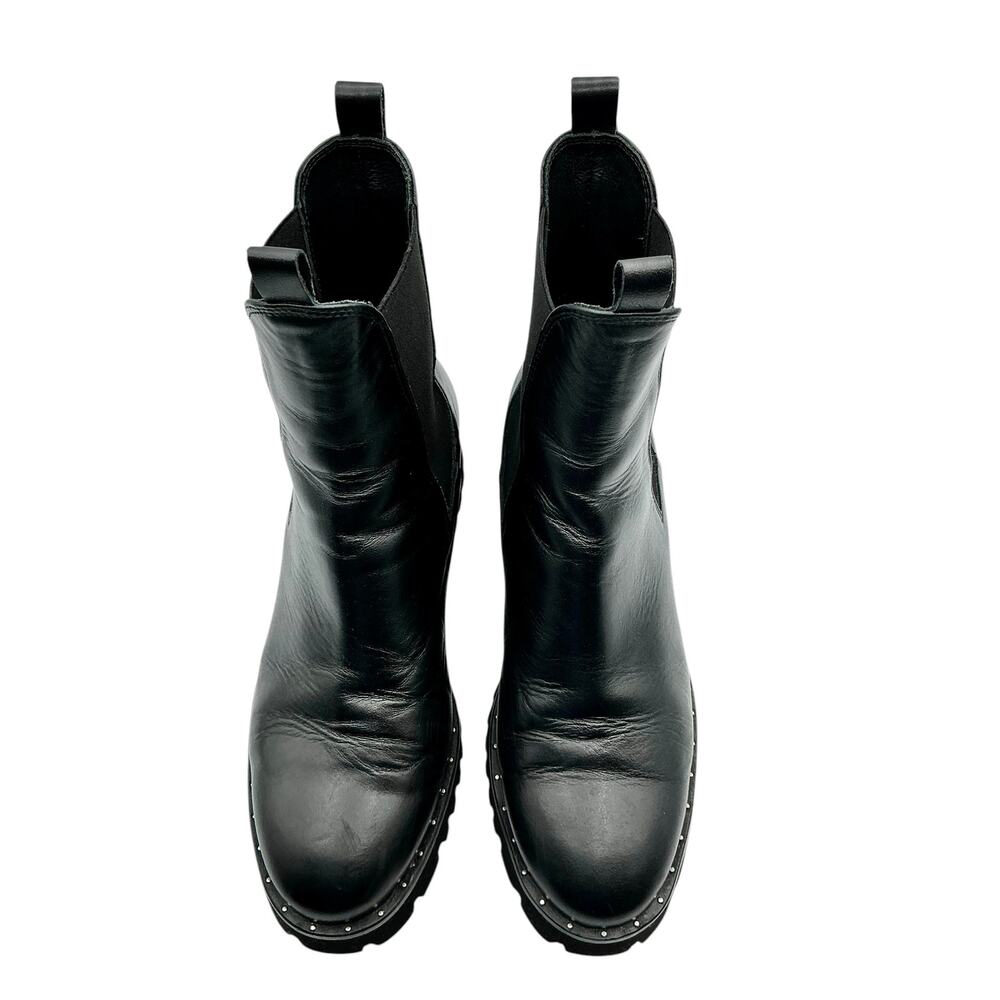 Freda Salvador Brooke Rain Boot Lug Sole Black Leather Chelsea 8 - Picture 10 of 10